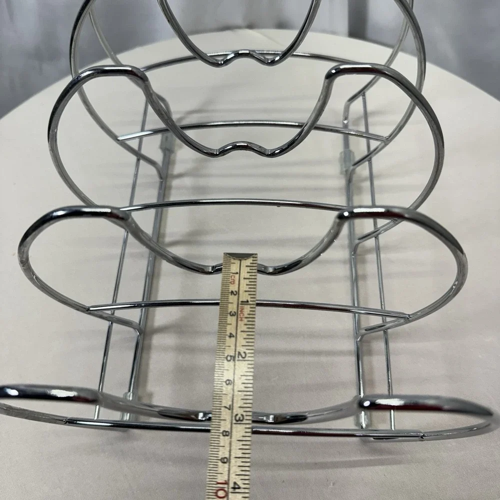 Chrome Pot /Pan Lid Holder Organizer Rack 4 Compartments Free Standing Or Fasten